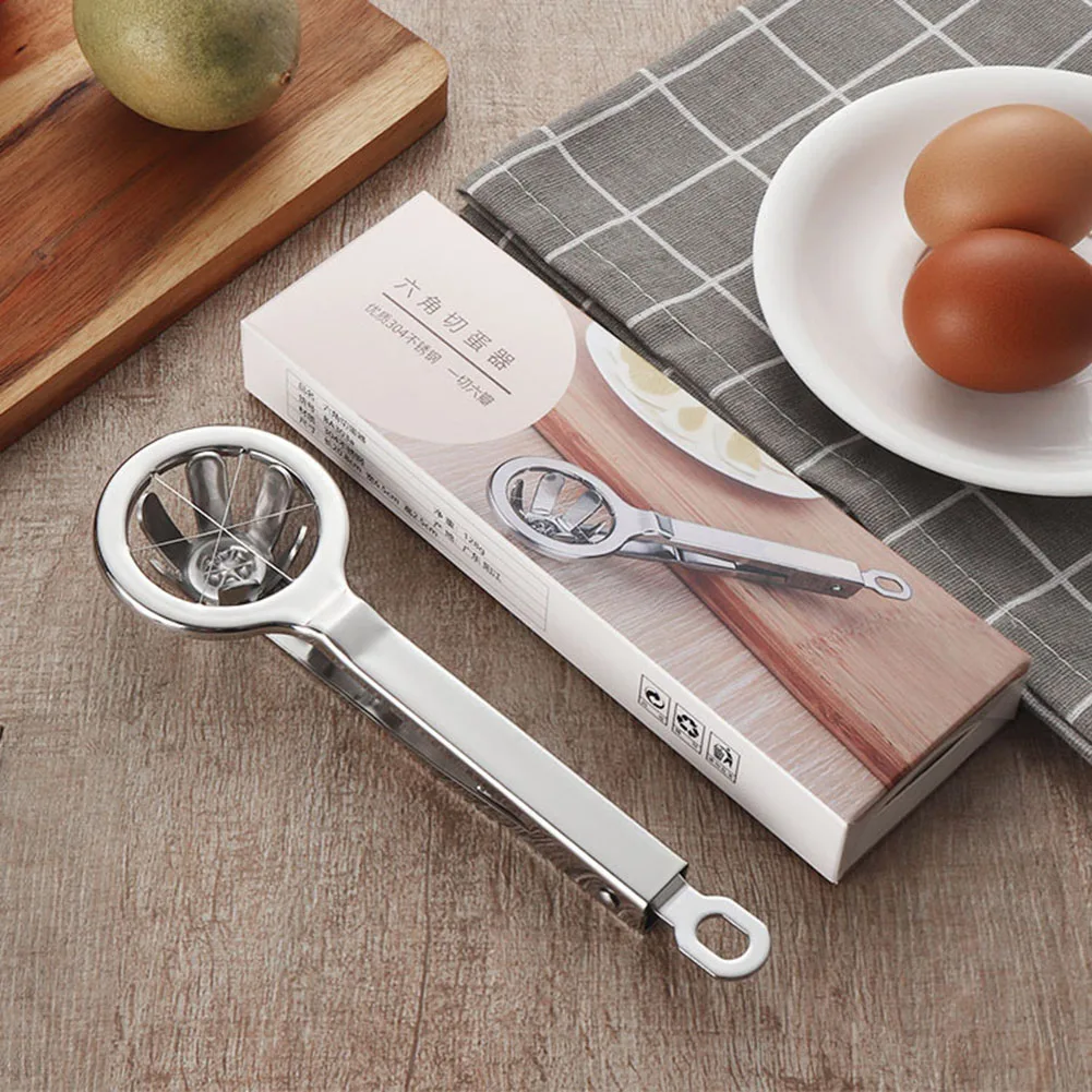 Stainless Steel Egg Slicer Cutter 6 Equal Parts Divider Hard Boiled Eggs Kitchen Tool WXV Sale | Дом и сад
