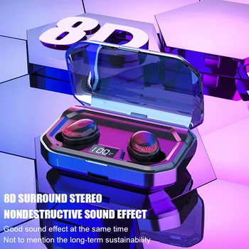 

TWS Bluetooth 5.0 Earphones True Sport Wireless Headphones Display Touch Control 8D Stereo Earbuds Waterproof Headset For Phones