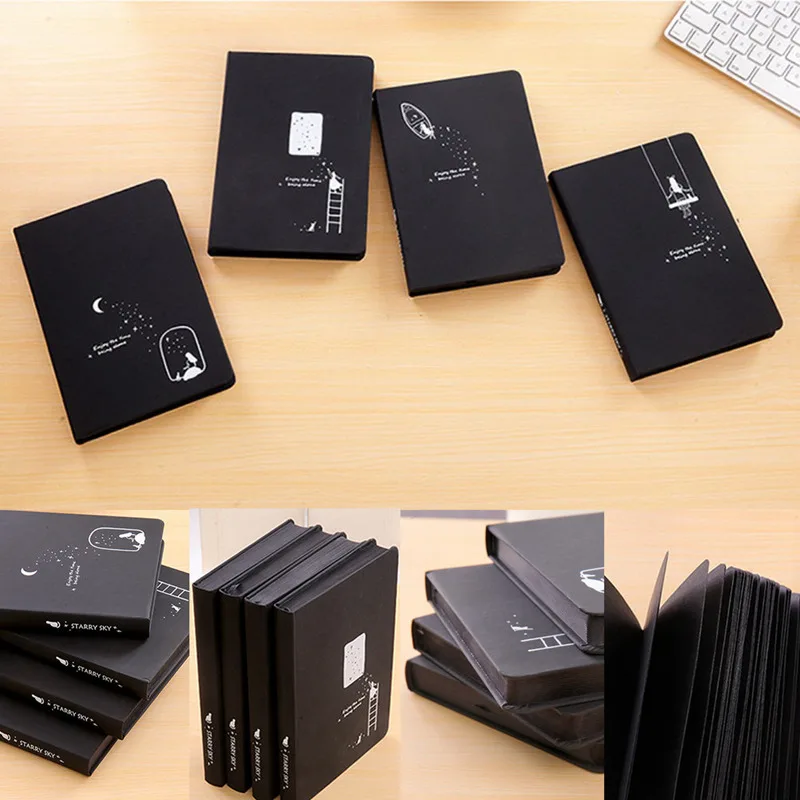 1 шт. сенсорный Звездный креативный черный блокнот черная бумага эскиз книга блокнот офисные школьные принадлежности подарок