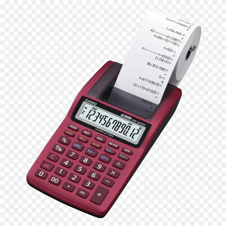 Amazon Com Casio迷你打印计算器12位数黑色hr 8 Tec W E Casio Hr 8tm 计算器 Png图片素材免费下载 图片编号 Png素材网