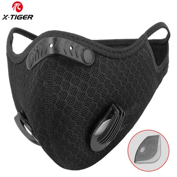 

X-Tiger Cycling Mask Summer MTB Bike Reusable Mask With 5-Layers Protection Filters Anti Pollution Sports Washable Fabric Mask