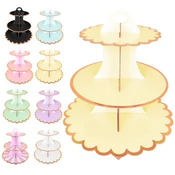 

Hot 3-Layer Cupcake Dessert Paper Stand Display Rack Birthday Wedding Party Supplies