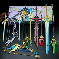 Genshin Impact Sword Keychain Anime Simulation Weapon Metal Darts Knife Pendant Ninja Cos Accessories Stage Performance Props