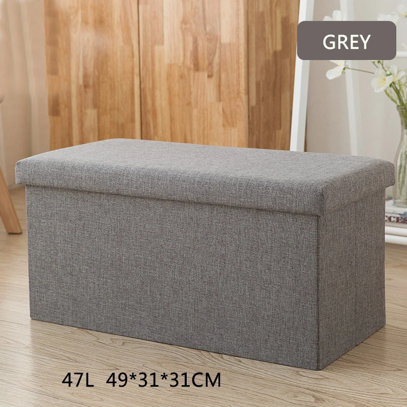 47L Grey Многофункциональный ящик для хранения табурета инновационный диван табурет для хранения, пуф для одежды, обуви, игрушек, закусок, журналов, органайзеров для дома - Цвет: 47L Grey