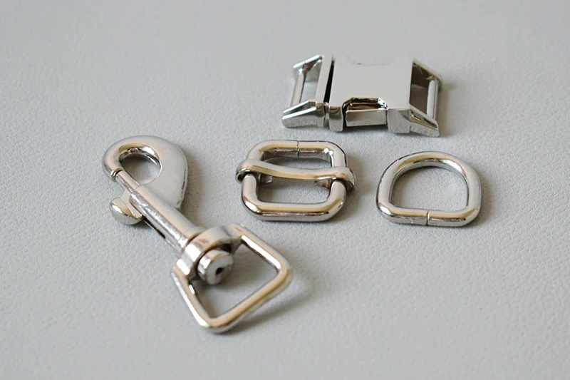 10 sets Metal buckle lobster clasp strap belt clip adjuster buckle keychain key D rings dog collar chain connection snap buckles