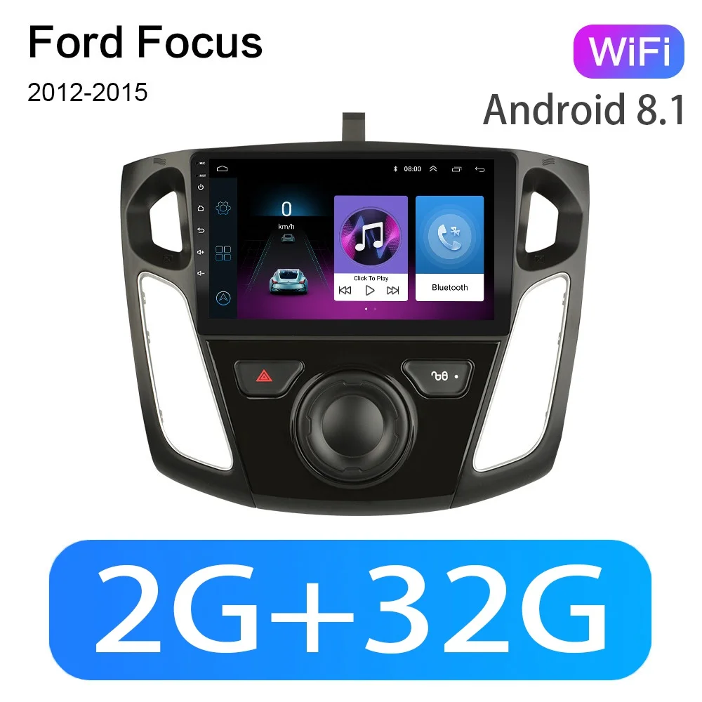 2G+ 32G " 2din Android 8,1 GO автомобильный dvd-плеер для Ford Focus 3 2012 2013 автомобильный Радио gps навигация wifi DSP ips плеер - Цвет: WIFI 2G-32G