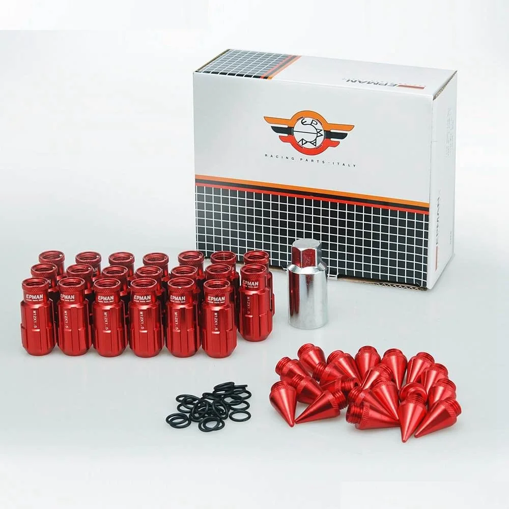 Racing Aluminum Locking Lug Nuts With Spikes 20pcs 12x1.5 W/Key For Honda Civic Aftermarker Wheel Nuts AF-E650H-1.5JT