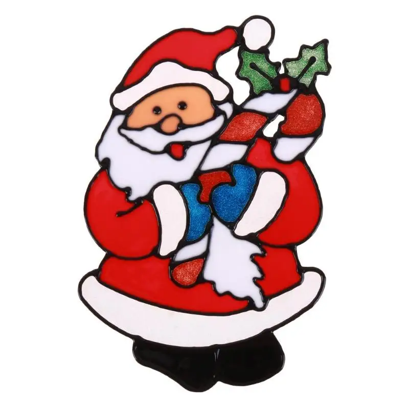 Santa Рождественские силиконовые стеклянные наклейки большое окно дверь стена приклеенные рождественские украшения Декор Рождество год украшения - Цвет: Santa