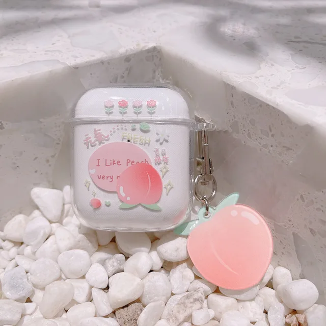 Cute Fresh Flower Earphone Case For AirPods 1 2 Pro Case Transparent TPU Air pods 3 Bluetooth Earphone Charging Box With Keyring 18