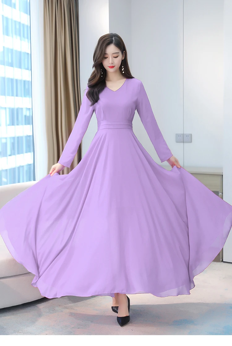 Autumn Winter Vintage Chiffon Boho Midi Dress 2020 4XL Plus Size Sexy Casual Maxi Dresses Women Party Long Sleeve Black Vestidos
