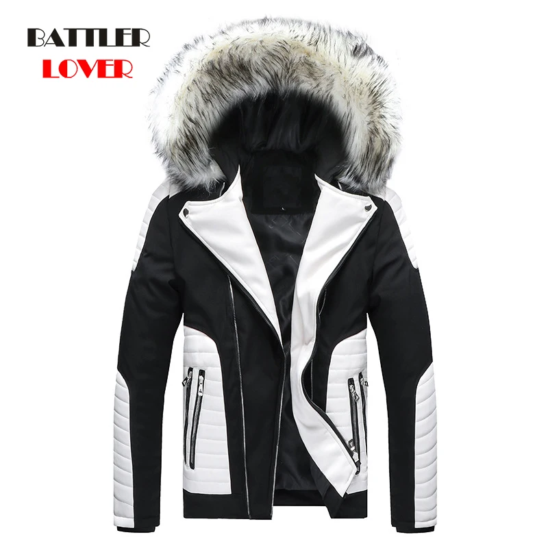 -40 Degree Cold Resistant Russia Winter Jacket Mens Top Quality Real Fur Collar Thick Warm 100% White Duck Down Mens Winter Coat