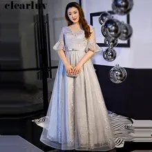 Женские вечерние платья, сексуальное вечернее платье с v-образным вырезом и цветами,, половинный рукав размера плюс, вечернее платье с кристаллами T122