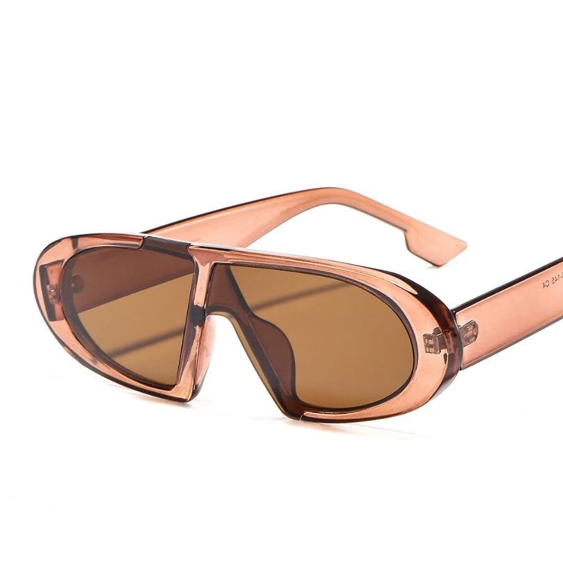 46221 овальные Модные солнцезащитные очки для мужчин и женщин, индивидуальные солнцезащитные очки UV400 - Цвет линз: C4 brown