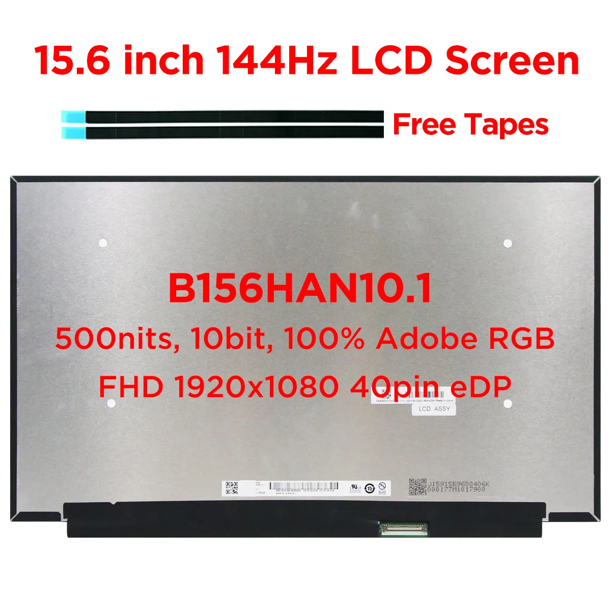 ЖК-экран для ноутбука 15 6 дюйма 144 Гц B156HAN10.1 NV156FHM-NY5 100% Adobe RGB 500nits светодиодный