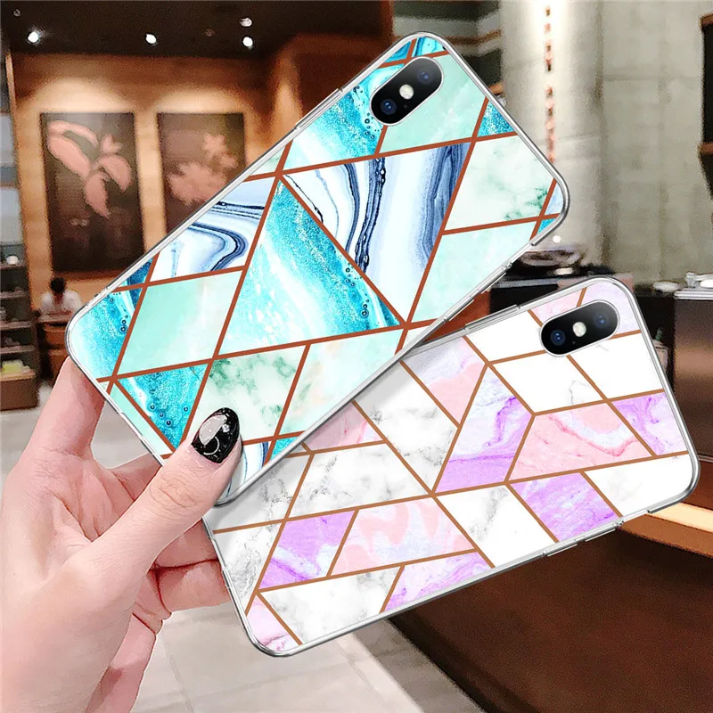Moskado геометрический мраморный текстурный чехол для iPhone X XR XS Max Мягкий силиконовый