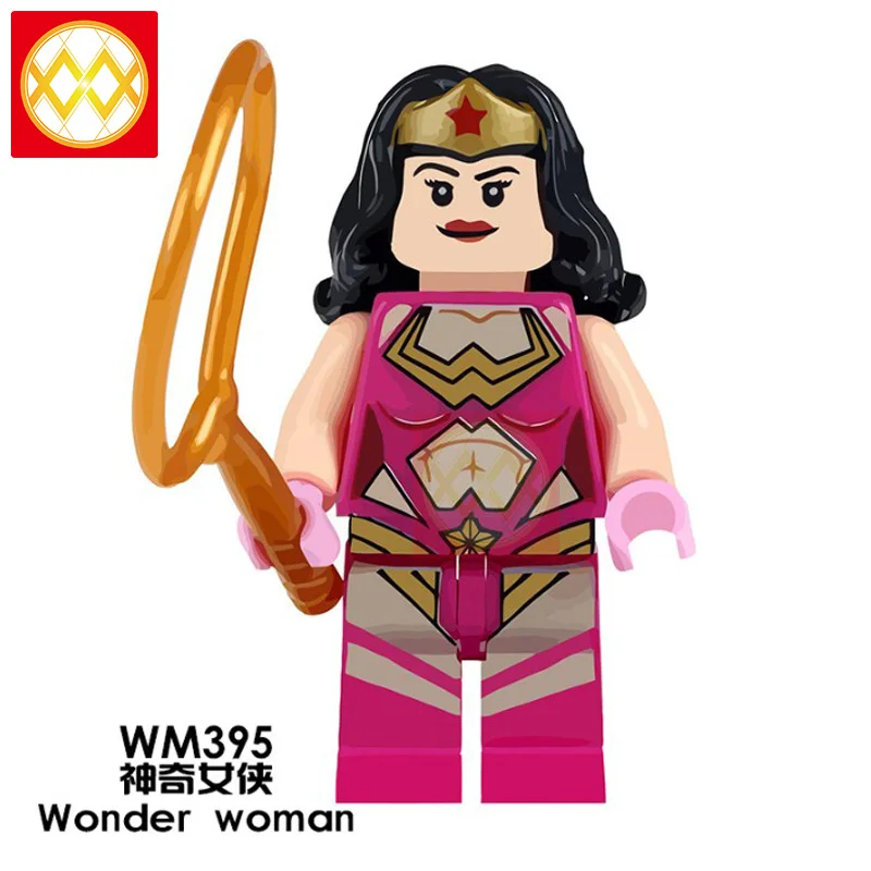 Бэтмен против Супермена: Dawn of Justice Wonder Woman строительные блоки DC Super Heroes Movie Bricks детский подарок детские игрушки - Цвет: Кораллово-Красный