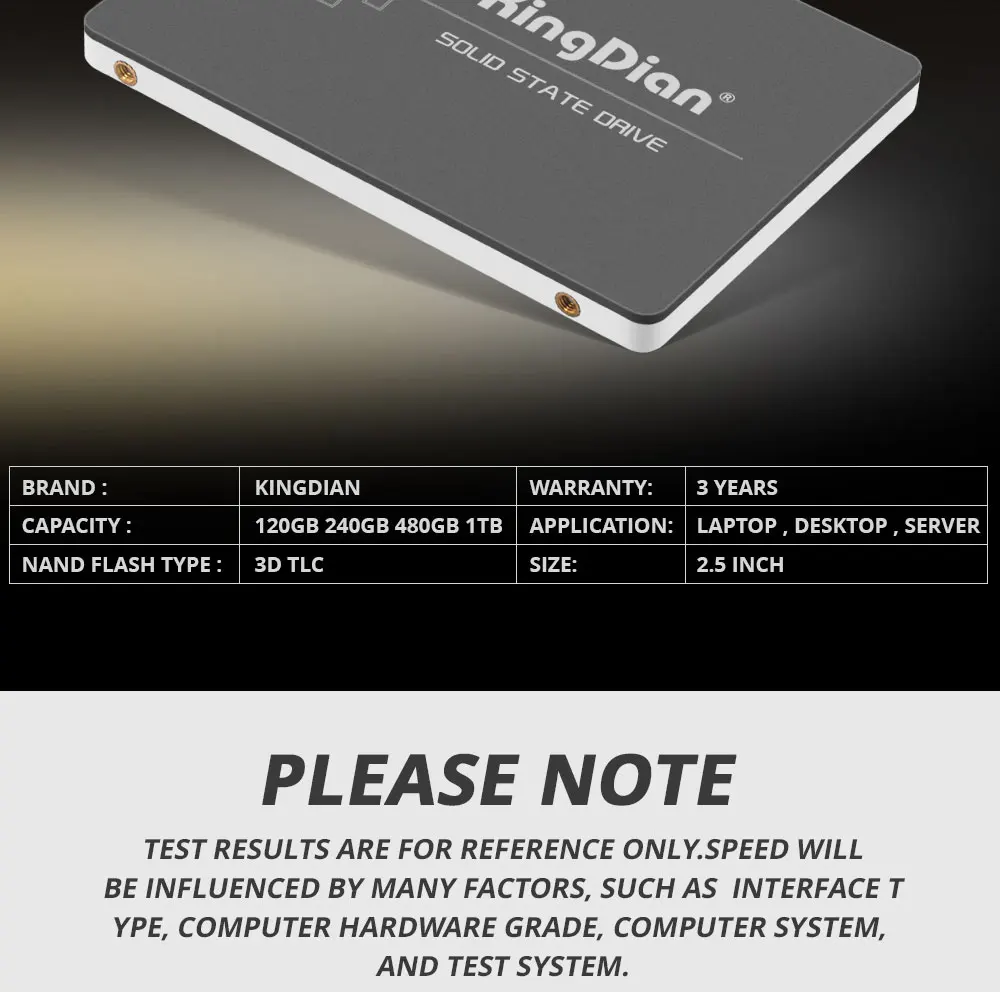 KingDian SSD 1 ТБ SATA 120gb 480gb SSD 240 gb HD SSD 2,5 ''HDD твердотельный диск Жесткий диск SATA3 для настольного ПК