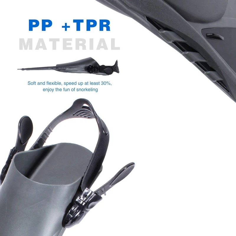 Плавники для плавания, подводного плавания, ласты для ног, плавучий плавник с регулируемой пяткой для плавания, дайвинга, водных видов спорта