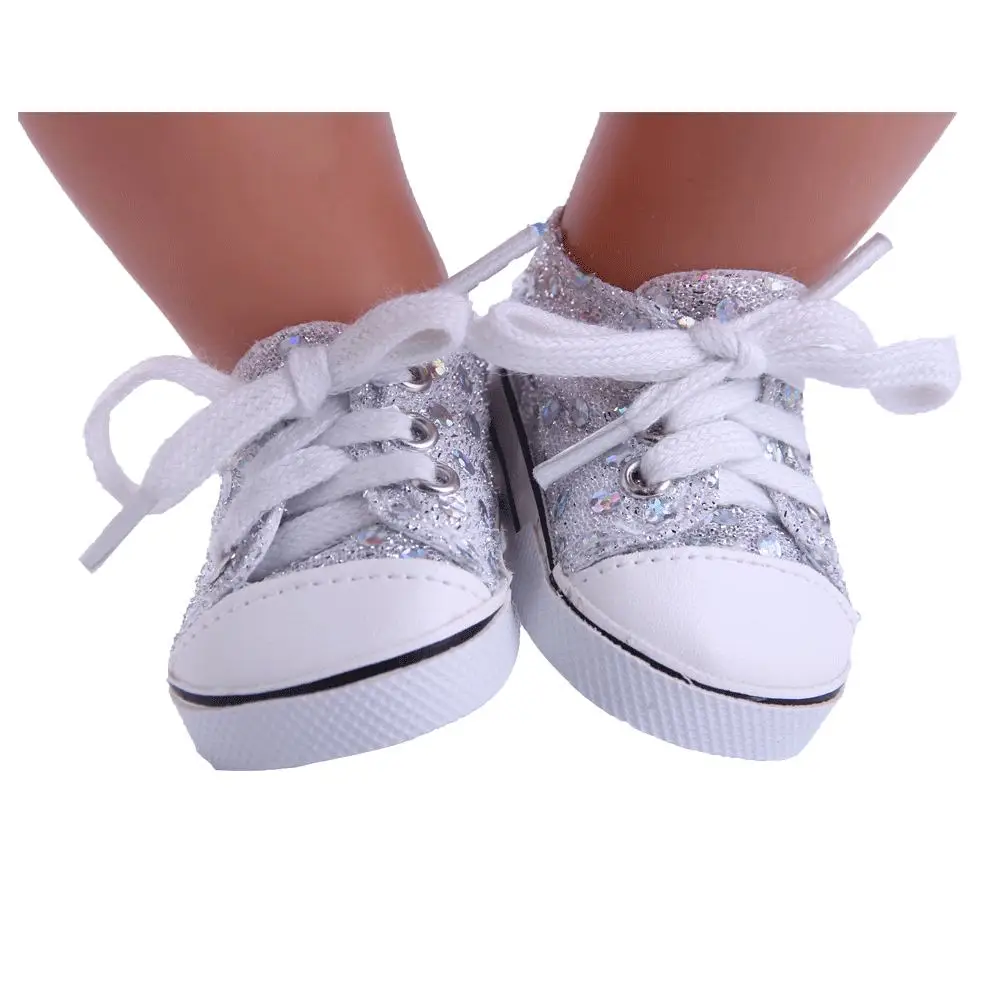 14 Styles 7 cm Canvas Doll Shoes Clothes Accessories For 43 cm Born Baby Clothes 18 Inch American Doll Girl Toy Our Generation