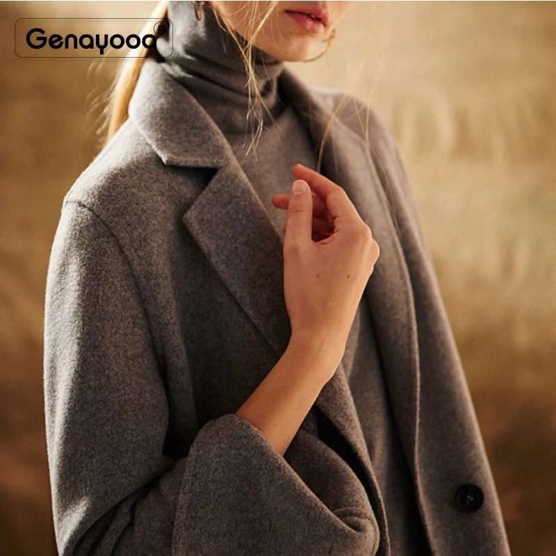 Genayooa/Офисные зимние пальто и куртки, женское Элегантное зимнее длинное пальто, женская верхняя одежда высокого качества, женские зимние пальто
