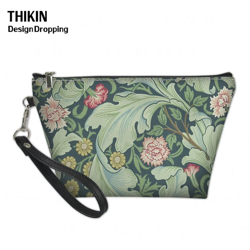 as picture THIKIN William Morris Pimpernel кожи с напечатанным узором косметический мешок для молодых девушек повседневные Цветочные макияж дорожный футляр Для женщин, моющийся набор, сумки - Цвет: as picture