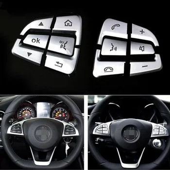 

Inner Steering Wheel Button Trim For Mercedes Benz GLC X253 2015-2017 Accessories Car Cover Durable Practical