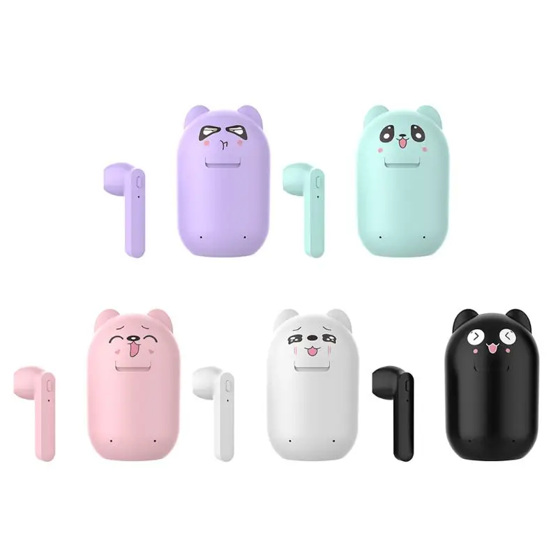 Blueteeth 5 0 Headsets Mini TWS Wireless Headphones with Cartoon Storage Box 203A