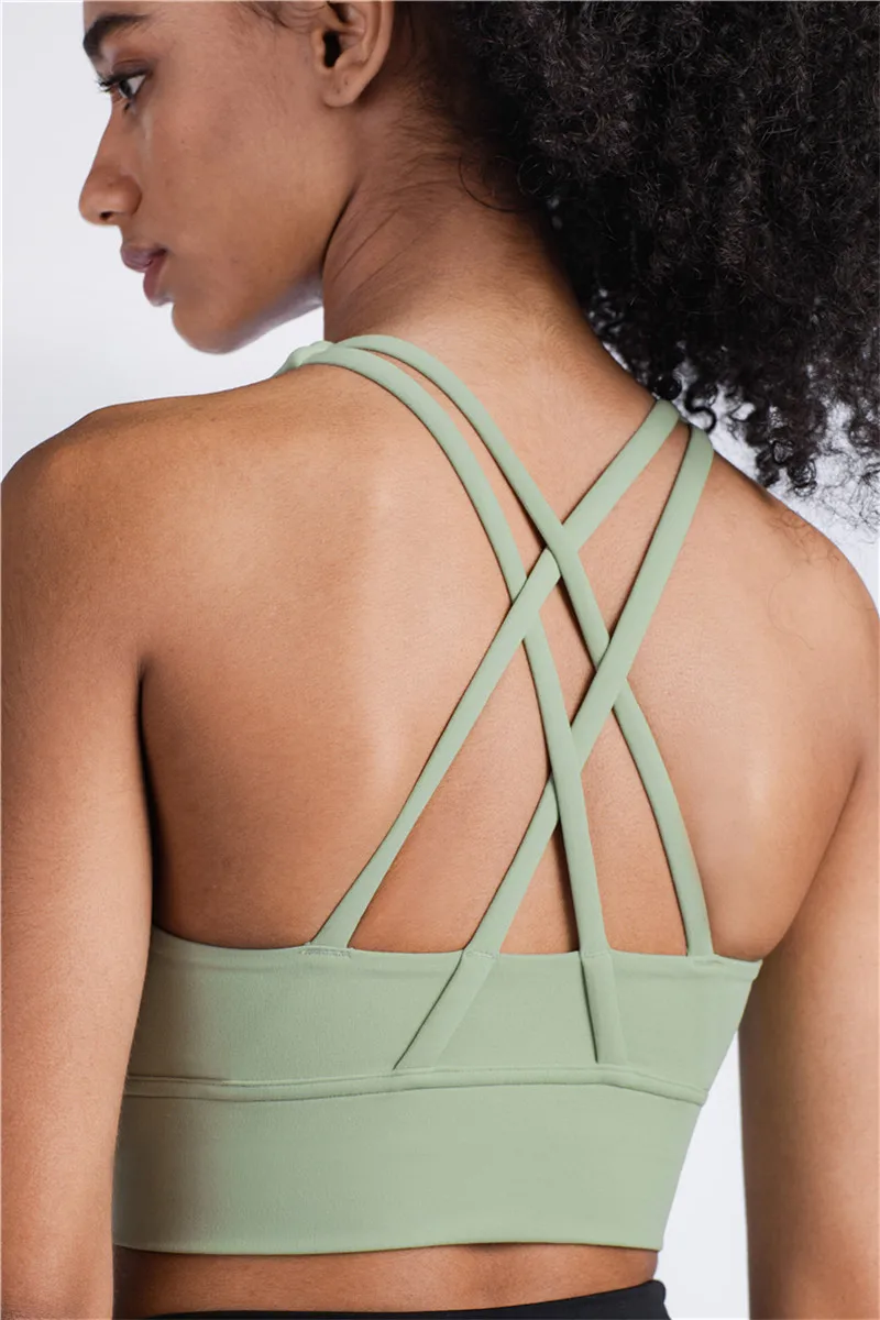 Lulu Hot Sell Gym Yoga Vest Athletic Fitness Women Sports Bra Solid Color Cross Sexy Tights Tank Top Butter Soft With Chest Pad Lulu Hot Sell Gym Yoga Vest Athletic Fitness Women Sports Bra Solid Color Cross Sexy Tights Tank Top Butter Soft With Chest Pad