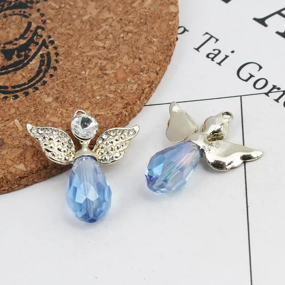 Стразы DoreenBeads из сплава цинка и стекла религиозная подвеска Angel KC золотого цвета