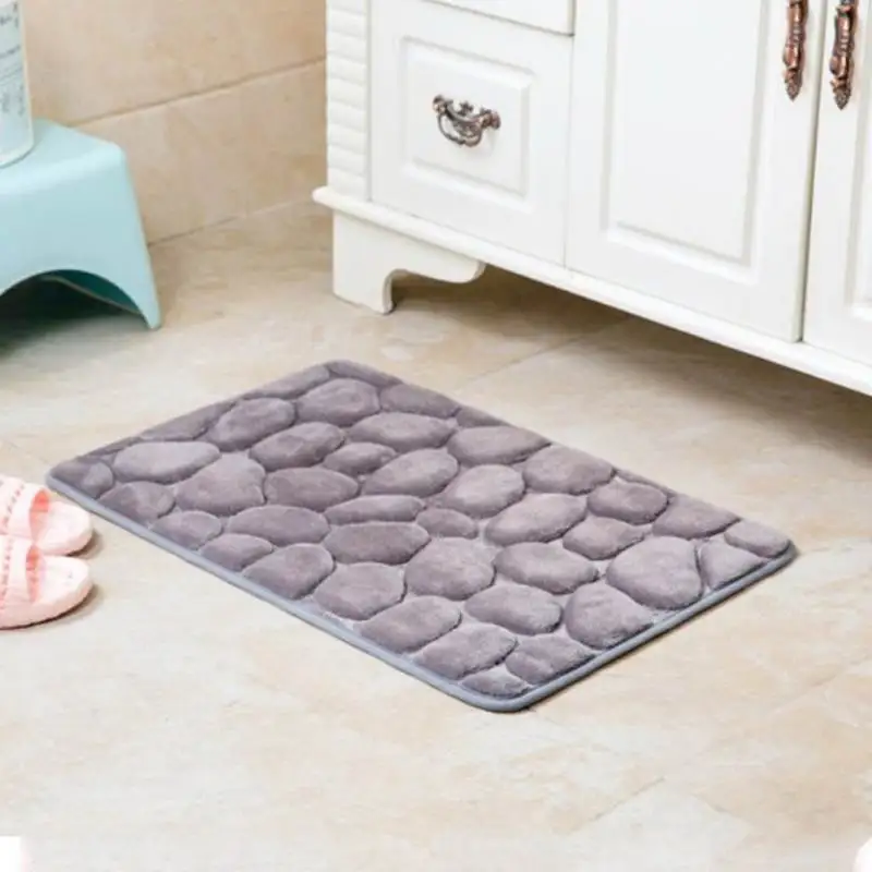 buy Coral Fleece Bathroom Memory Foam Rug Kit Toilet Bath Non slip Mats Floor Carpet Set Mattress for Bathroom Decor