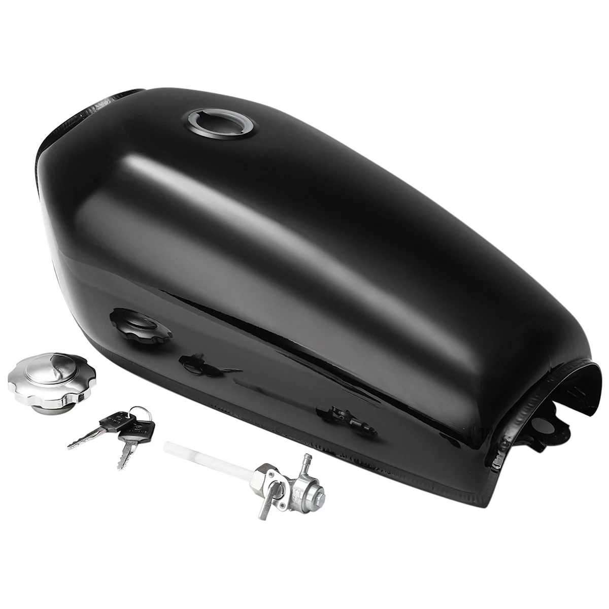 Glossy 9L 2,4 галл мотоцикл для топлива бензина газа бак кафе гонщик Винтаж с крышкой для Honda CG125 - Цвет: Glossy