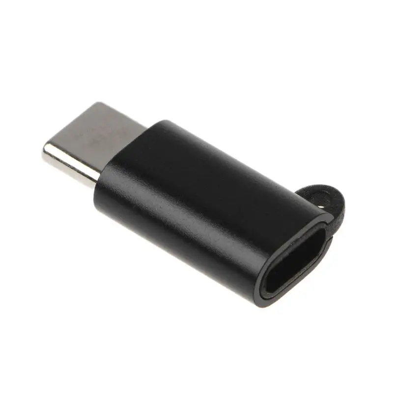 Black Алюминиевый сплав Micro USB Женский к type C Мужской адаптер конвертер Разъем для samsung huawei Xiaomi Android мобильный телефон стол - Цвет: Black