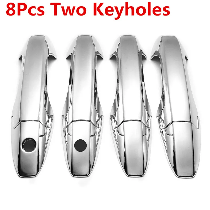 8Pcs 2 Keyholes Для Хонда сrv CR-V 2007 2008 2009 2010 2011 хромированные дверные ручки крышки Автомобильная дверная ручка Кепки накладка ABS Хромовая автомобильная пленка Средства для укладки волос - Цвет: 8Pcs 2 Keyholes