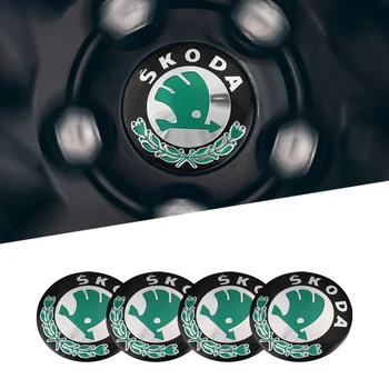 

4Pcs 56mm Car Center Hub Cap Wheel Sticker Accessories For Skoda Octavia Rapid Fabia Kodiaq Karoq Superb Kamiq Scala