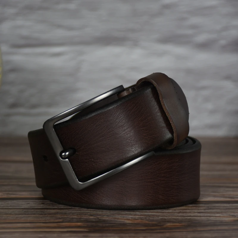 

New 2019 crazy horse luxury belt men's belts pin buckle man's genuine leather strap for jean high quality cowhide free shipping