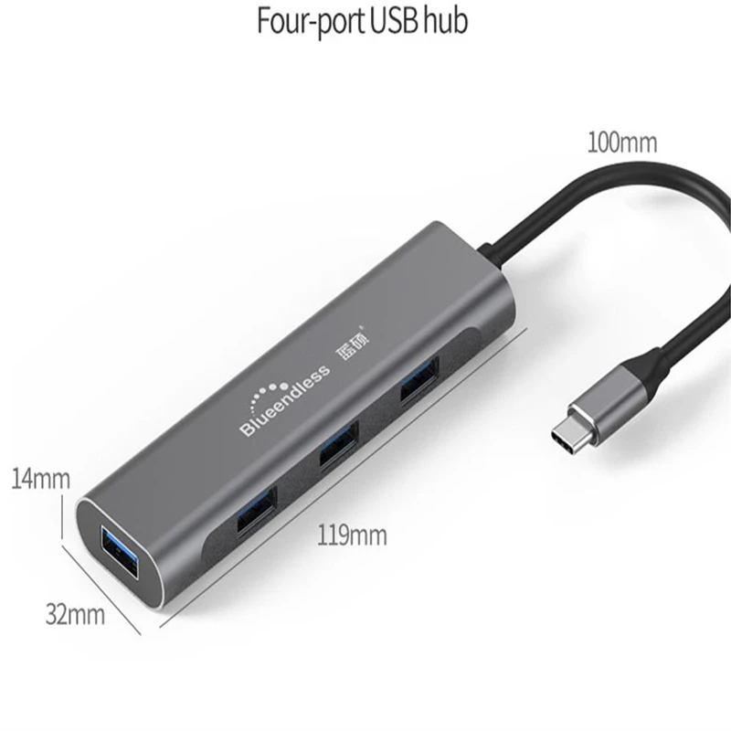 Blueendless usb type-C usb-хаб 4 порта Мульти USB 3,0 к сплиттер адаптер высокоскоростной HC401/HU401 для ноутбуков Pro Аксессуары