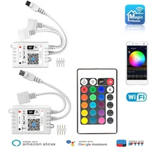 

Magic Home RGB Tape 5050 Led Wifi Controller Bluetooth WiFi LED Controller led strip DC5V 12V 24V IR Remote Control Alexa Google