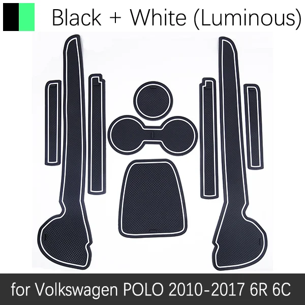 Для Volkswagen VW POLO 6R 6C 2010 2011 2012 2013 MK5 GTI чашки Coaster подушки наклейки автомобильные аксессуары - Название цвета: White Luminous