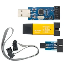 1 pçs novo usbasp usbisp avr programador usb isp usb asp atmega8 atmega128 suporte win7 64k 10pin para 6 pinos adaptador placa