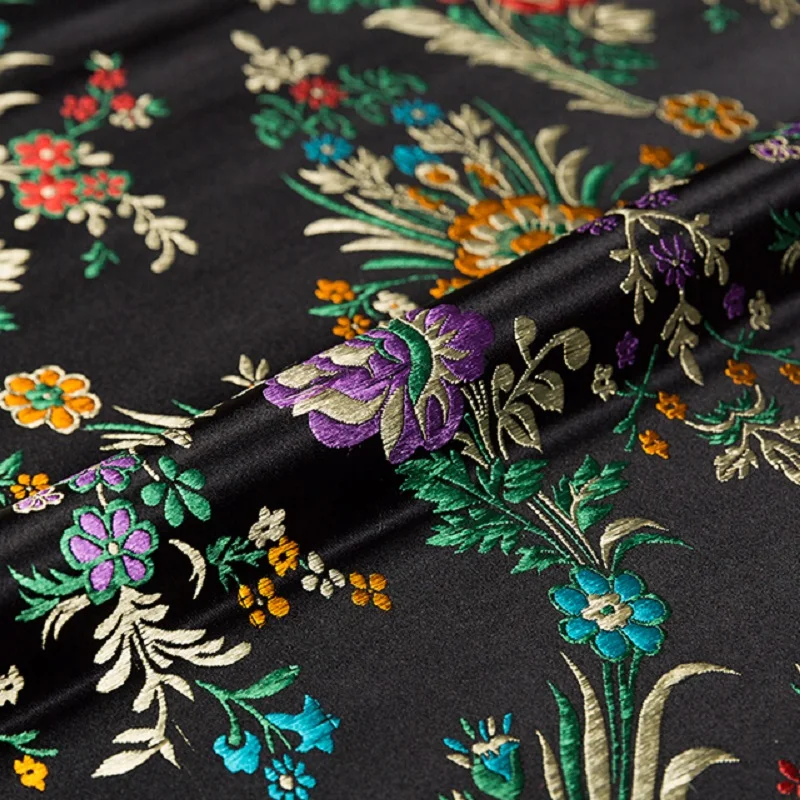 Durch Meter Satin Stoffe Blume Muster Brokat Jacquard Nähen Kleid Bekleidungs Puppe Tuch Zubehör Meterial