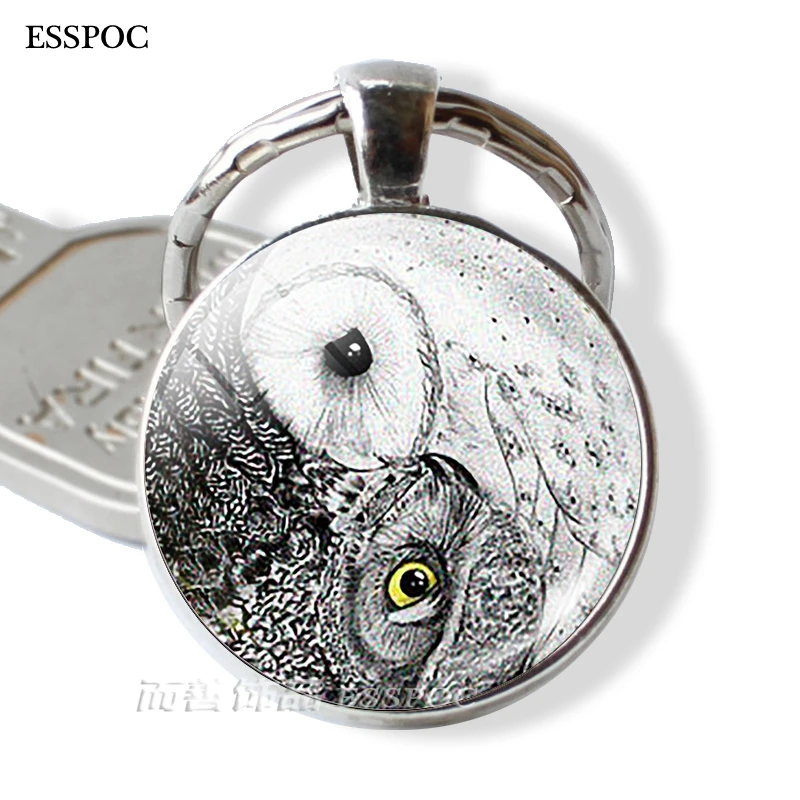 Брелок с подвеской в виде совы Инь Янь|key chain ring|pendant keychainkey |