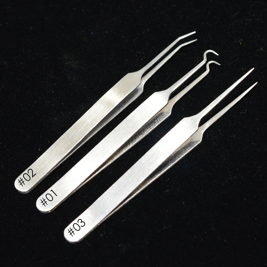1pcs Stainless Steel Tweezers Blackhead Acne Remover Needle Eyelash Extension Eyebrow Clip Nipper Face Pore Cleaning Tools TR213 6