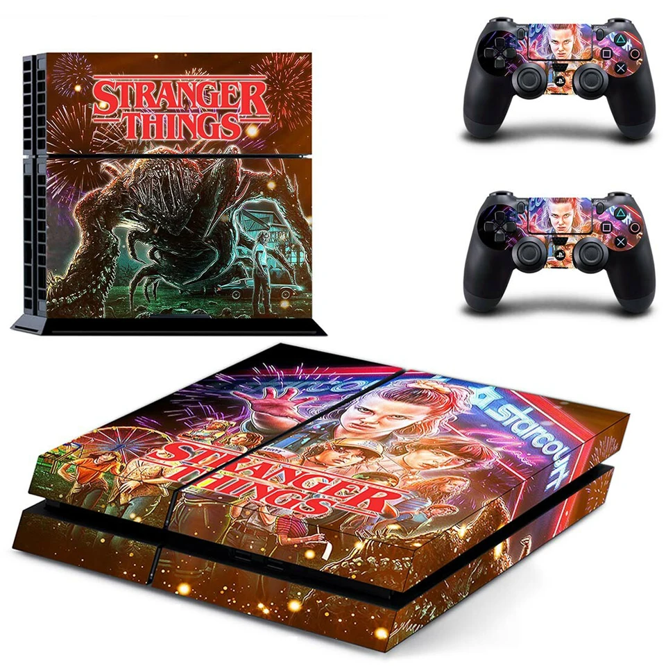 Странные вещи для PS4 виниловая кожа для sony Playstation 4 контроллер консоль крышка наклейка и 2 контроллера наклейка на джойстик
