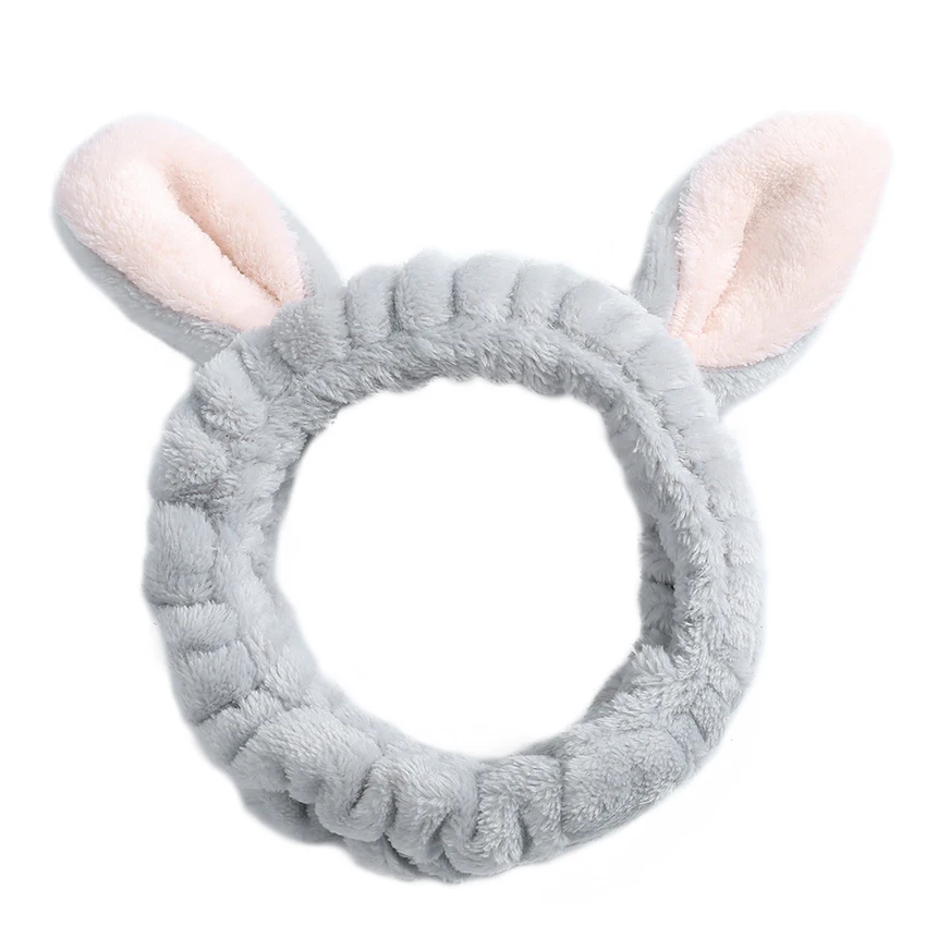 Face Washing Rabbit Ears Coral Fleece Headbands Soft 2 A (1) - 副本
