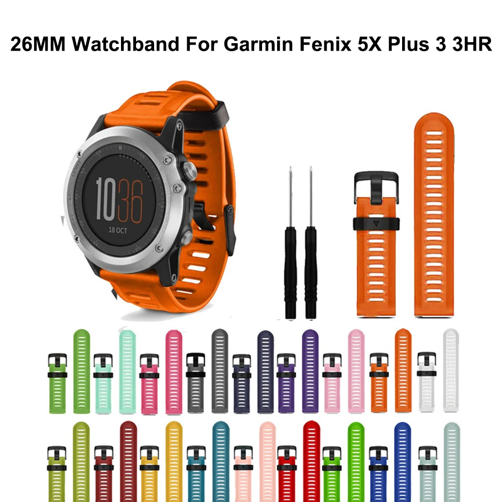 

26mm Wirst Watchband Strap For Garmin Fenix 5X/Fenix 3/Fenix 3 HR Watch Band Sports SmartWatch Easy-Dismount Silicone Watch Belt