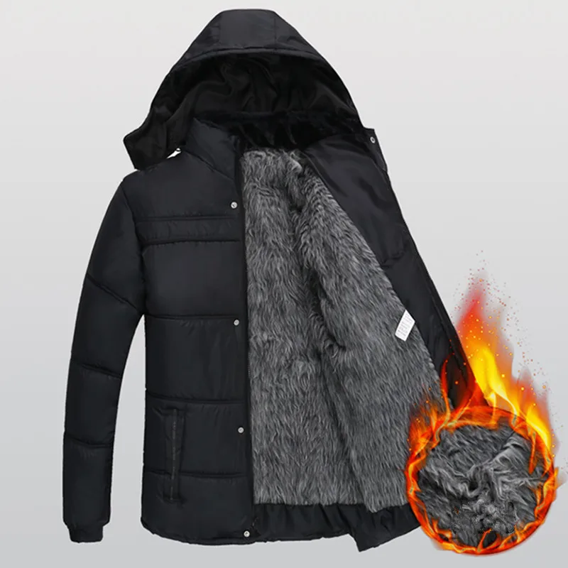 

Winter Men Thick Jacket New Warm Hooded Plus Velvet Thick Coat Outdoor Waterproof Leisure Outdoor Sports Mountaineering Jackets