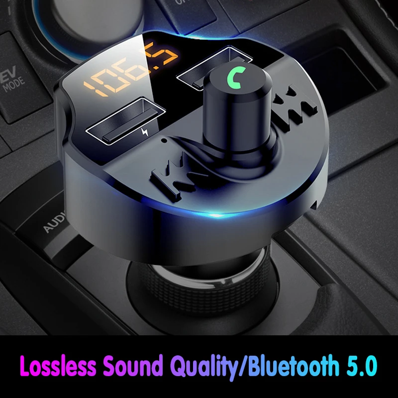 Автомобильные аксессуары интерьер Bluetooth 4,2 MP3-плеер громкой связи автомобильный комплект fm-передатчик Поддержка TF карта быстрое зарядное устройство адаптер питания