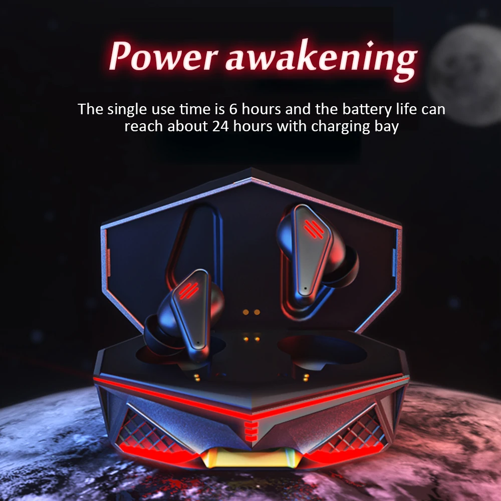 K98 Bluetooth Tws Earphone Gaming Binaural Low Latency Noise Reduction Stereo Cool Charging Box Suitable For All Smart Phone - ANKUX.COM