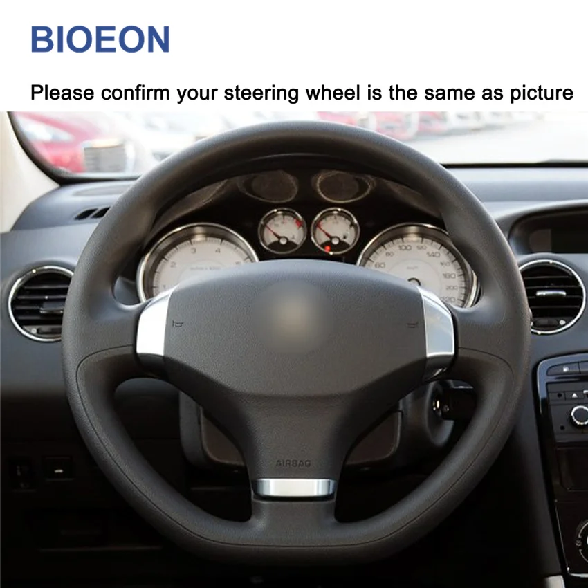 Черный PU искусственная кожа Чехлы рулевого колеса автомобиля для peugeot 408 2013