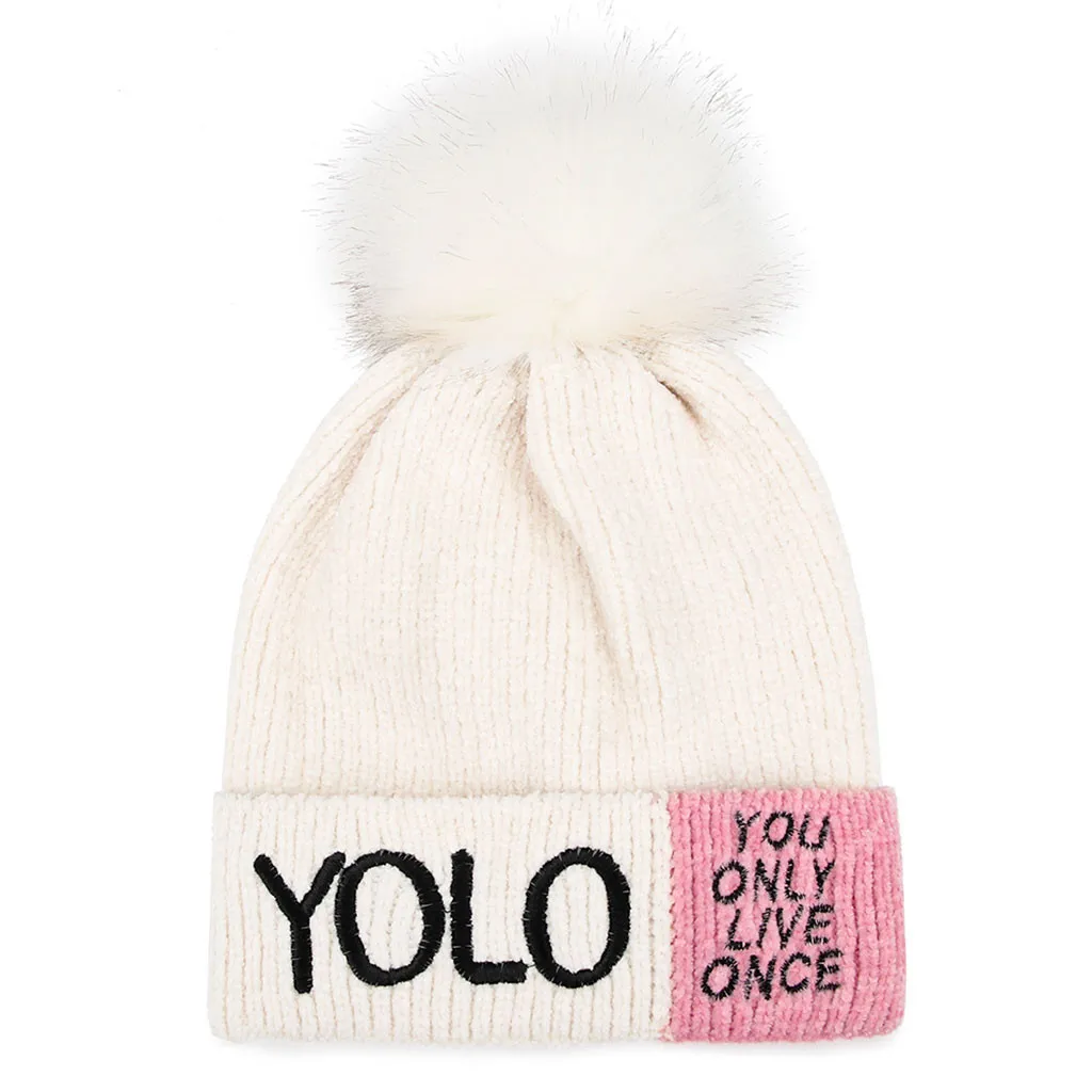Knitted Real Fur Hat Real Raccoon Fur Pompom Hat Winter Women Hat beanie for women Soft Warm Female Fur Cap